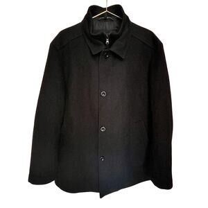 Hugo Boss Wool Cashmere Car Coat Black Men’s 44 R